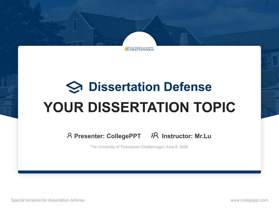 The University of Tennessee-Chattanooga Graduation Thesis Defense PPT Template4:3 ratio PPT effect preview image7