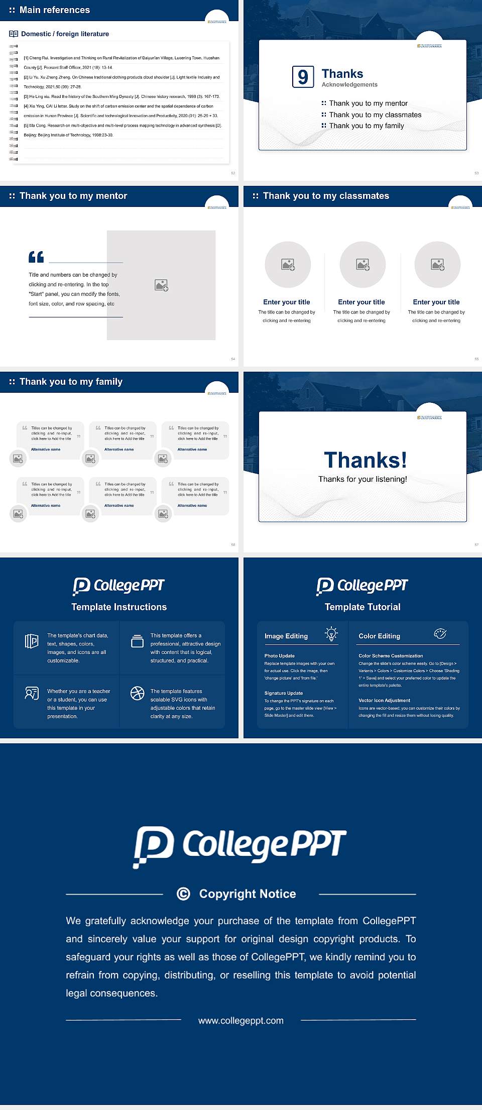 The University of Tennessee-Chattanooga Graduation Thesis Defense PPT Template4:3 ratio PPT effect preview image7