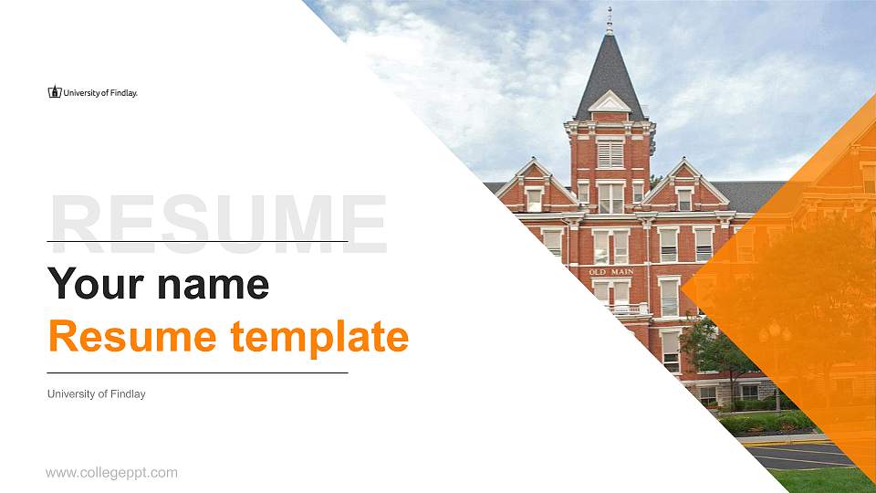 University of Findlay Resume PPT Template16:9 ratio PPT effect preview image