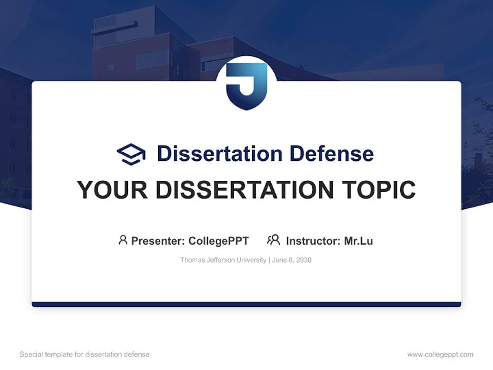 Thomas Jefferson University Graduation Thesis Defense PPT Template4:3 ratio PPT effect preview image7