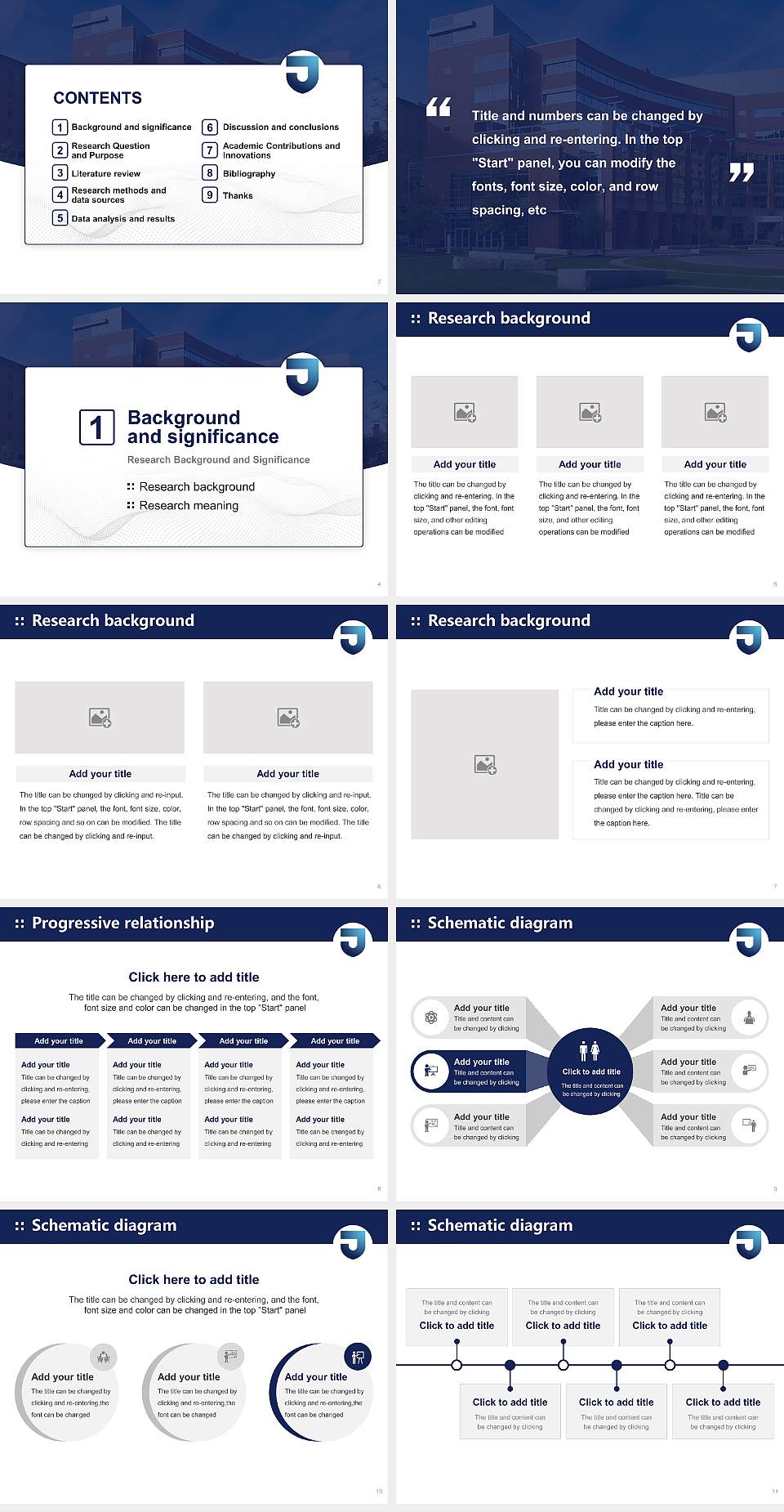 Thomas Jefferson University Graduation Thesis Defense PPT Template4:3 ratio PPT effect preview image2