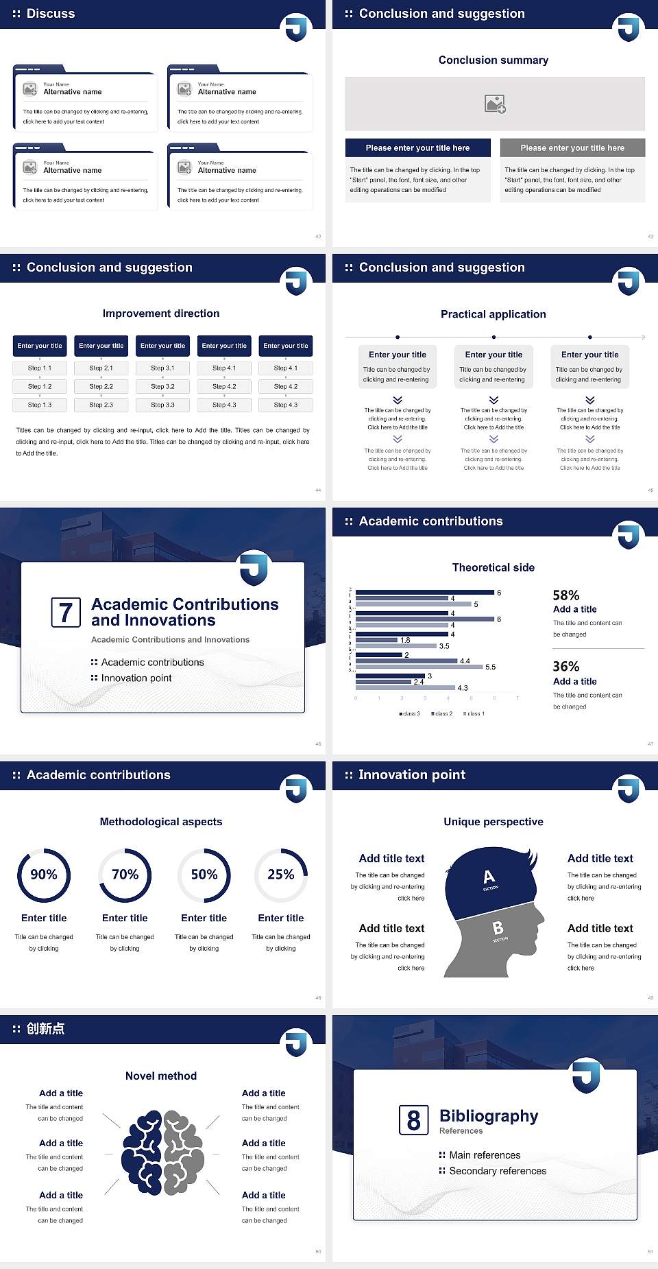 Thomas Jefferson University Graduation Thesis Defense PPT Template4:3 ratio PPT effect preview image6