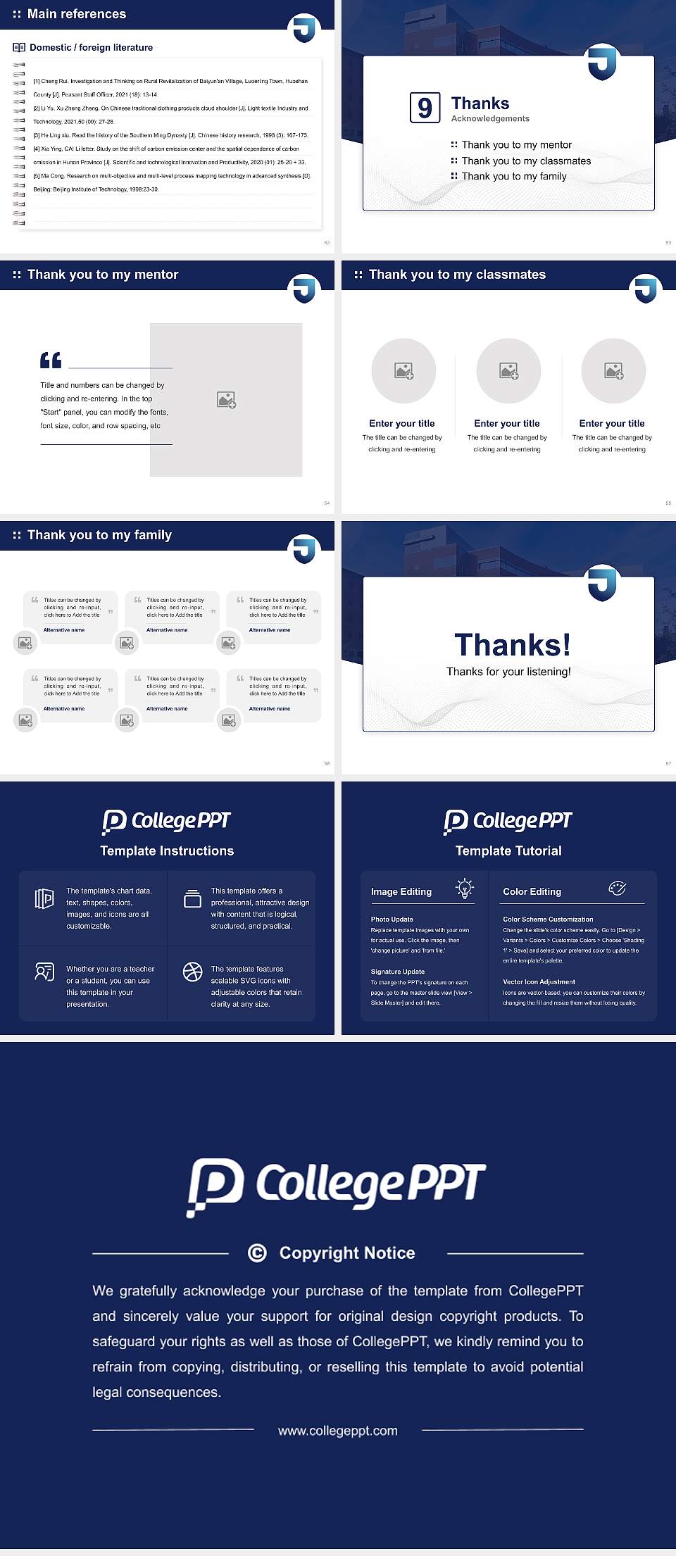Thomas Jefferson University Graduation Thesis Defense PPT Template4:3 ratio PPT effect preview image7