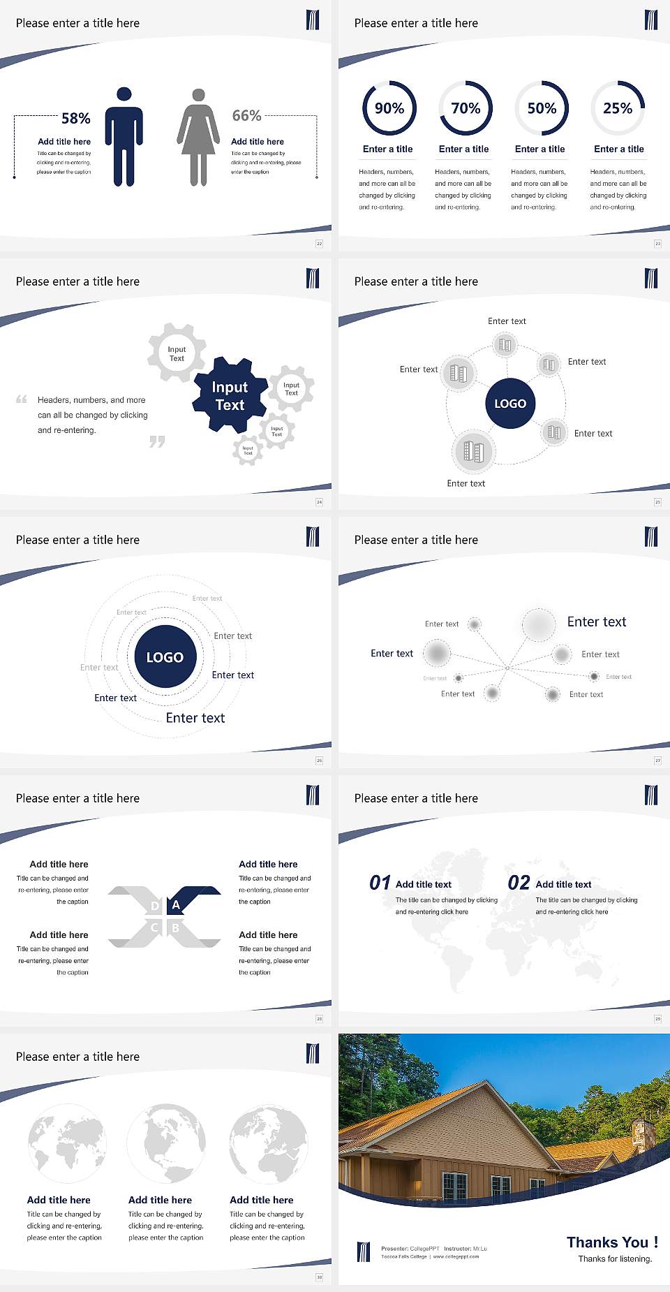 Toccoa Falls College Course/Courseware Creation PPT Template4:3 ratio PPT effect preview image4