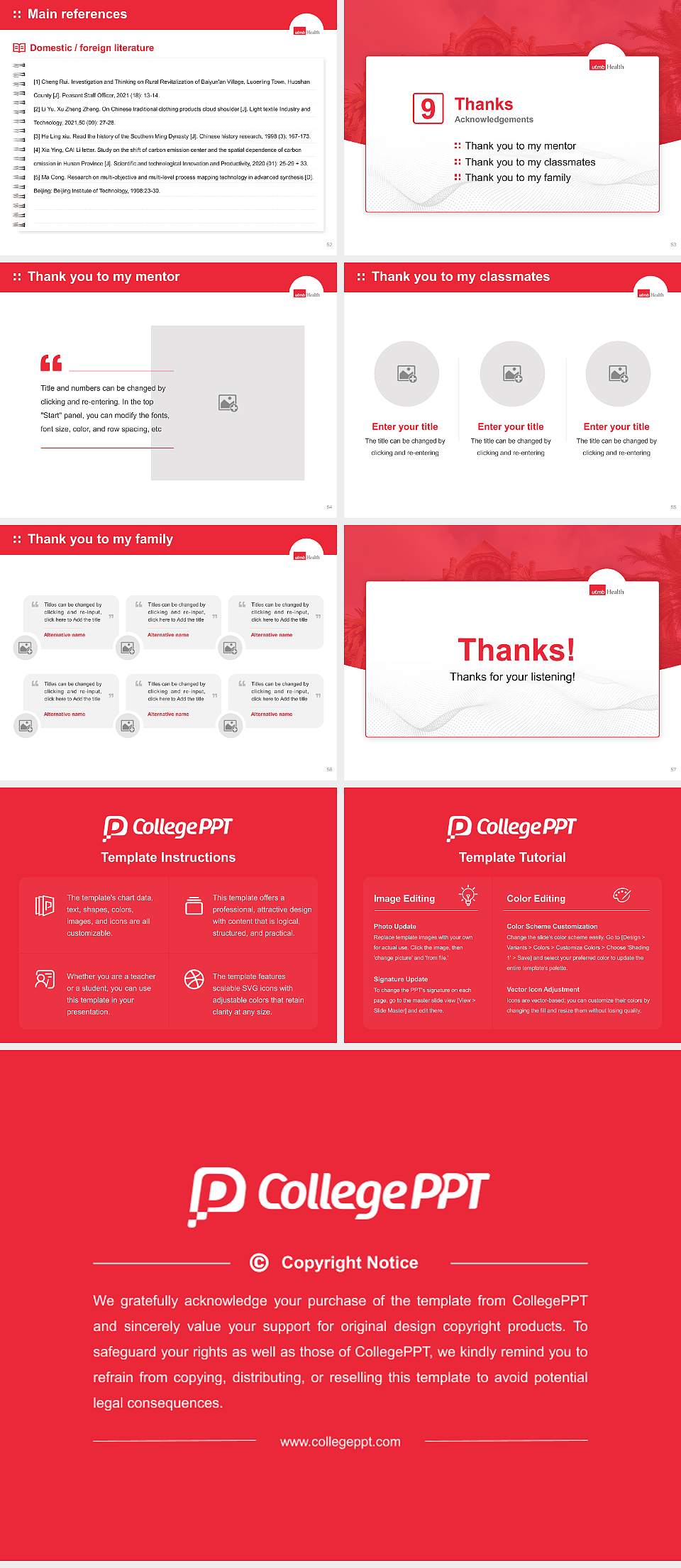 The University of Texas Medical Branch at Galveston Graduation Thesis Defense PPT Template4:3 ratio PPT effect preview image7