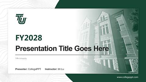 Tiffin University Academic Presentation/Research Findings Report PPT Template