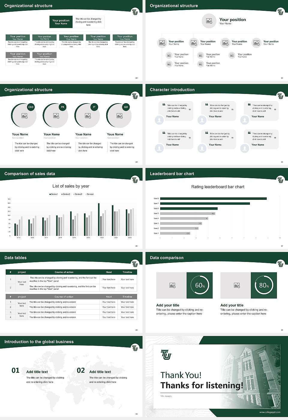 Tiffin University Academic Presentation/Research Findings Report PPT Template16:9 ratio PPT effect preview image4