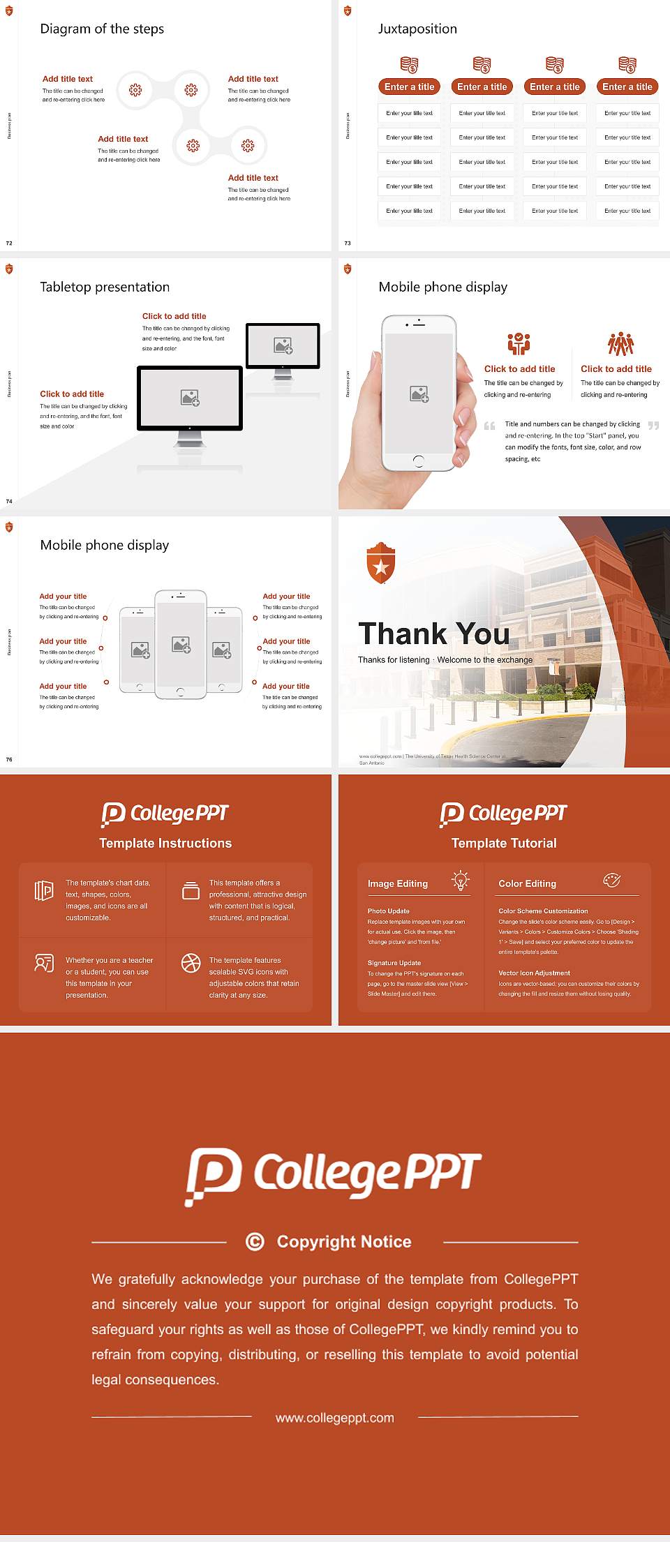 The University of Texas Health Science Center at San Antonio Competition/Entrepreneurship Contest PPT Template4:3 ratio PPT effect preview image9