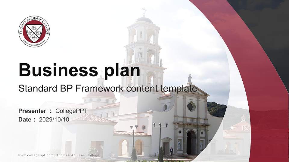 Thomas Aquinas College Competition/Entrepreneurship Contest PPT Template16:9 ratio PPT effect preview image1