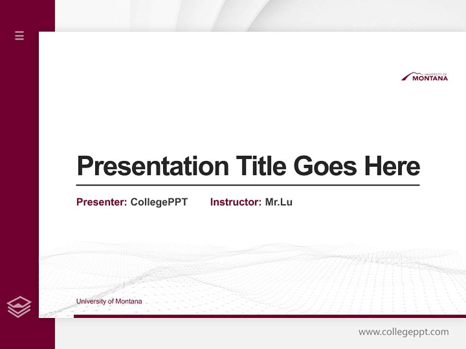 University of Montana Thesis Proposal/Graduation Defense PPT Template4:3 ratio PPT effect preview image5