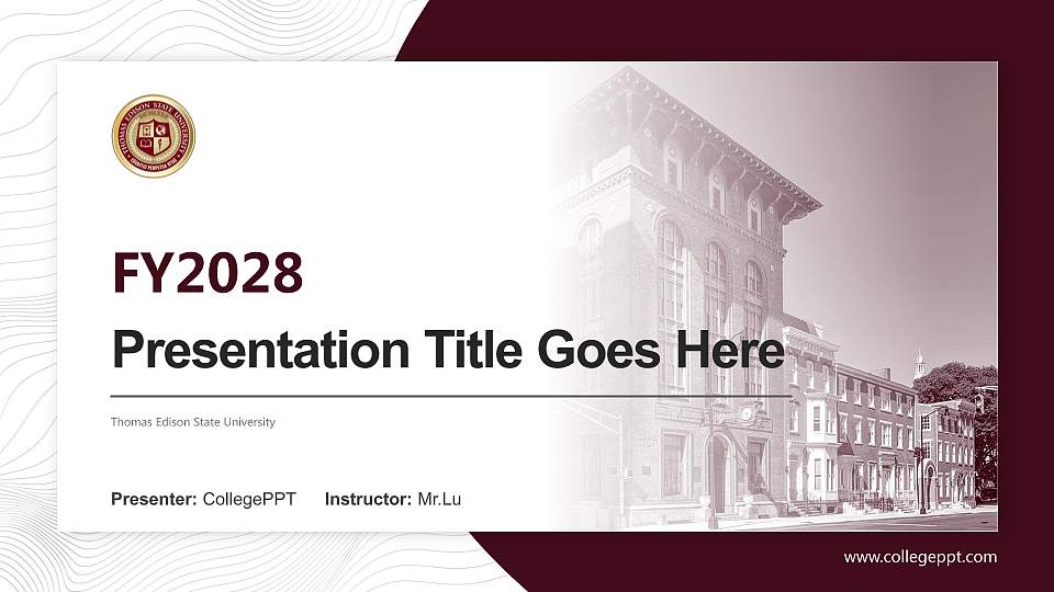 Thomas Edison State University Academic Presentation/Research Findings Report PPT Template16:9 ratio PPT effect preview image