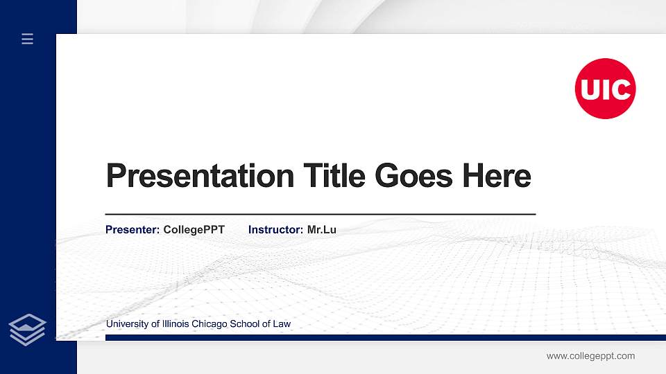 University of Illinois Chicago School of Law Thesis Proposal/Graduation Defense PPT Template16:9 ratio PPT effect preview image