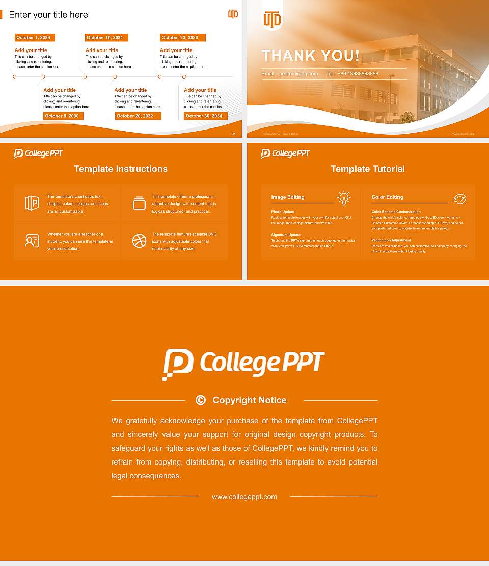 The University of Texas at Dallas Lecture Sharing and Networking Event PPT Template16:9 ratio PPT effect preview image4
