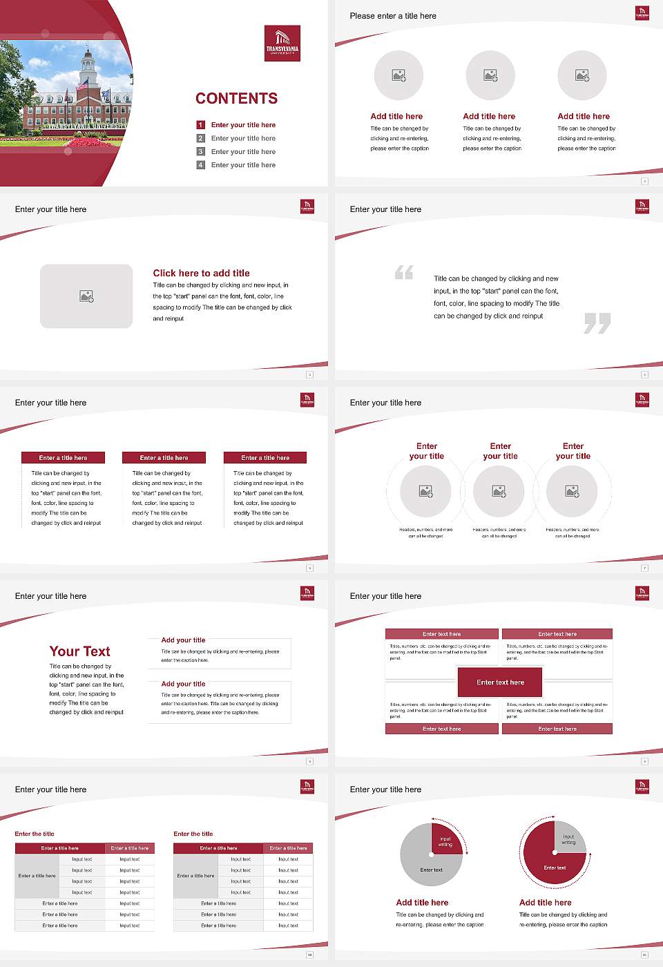 Transylvania University Course/Courseware Creation PPT Template16:9 ratio PPT effect preview image2