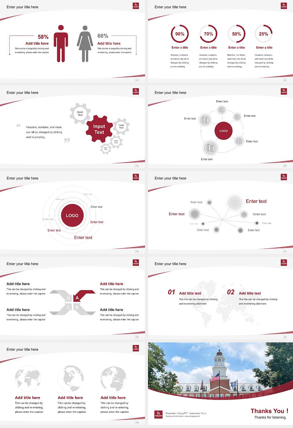 Transylvania University Course/Courseware Creation PPT Template16:9 ratio PPT effect preview image4
