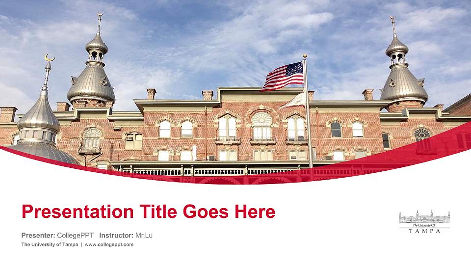 The University of Tampa Course/Courseware Creation PPT Template16:9 ratio PPT effect preview image
