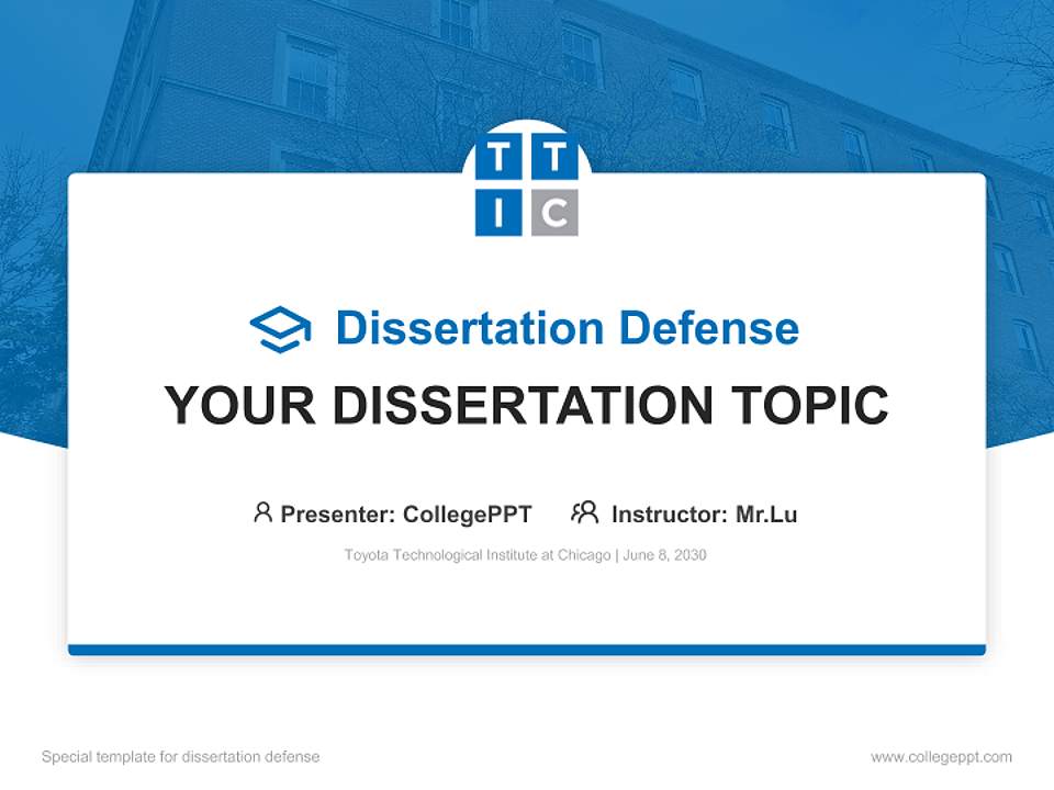 Toyota Technological Institute at Chicago Graduation Thesis Defense PPT Template4:3 ratio PPT effect preview image7