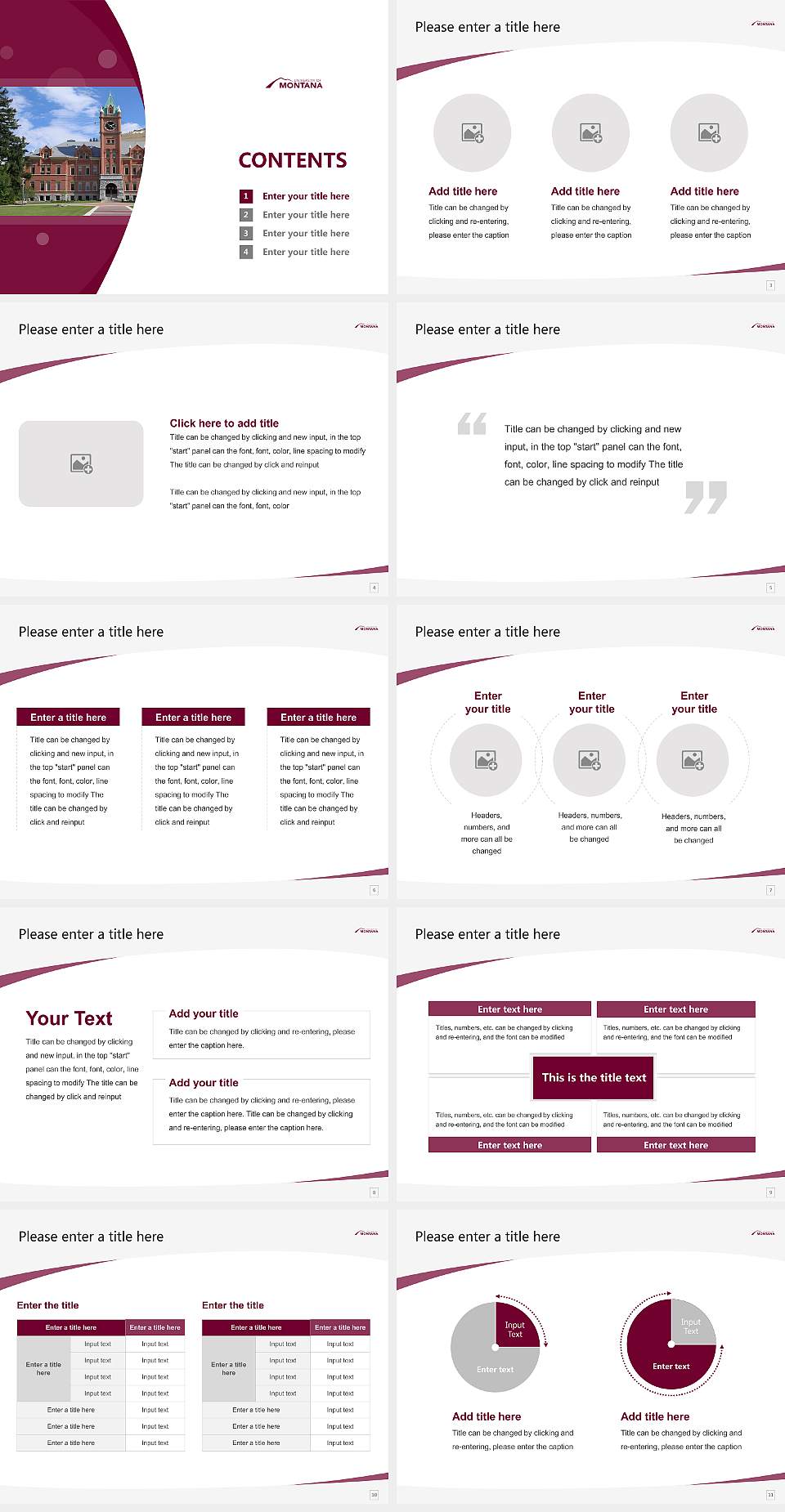 University of Montana Course/Courseware Creation PPT Template4:3 ratio PPT effect preview image2