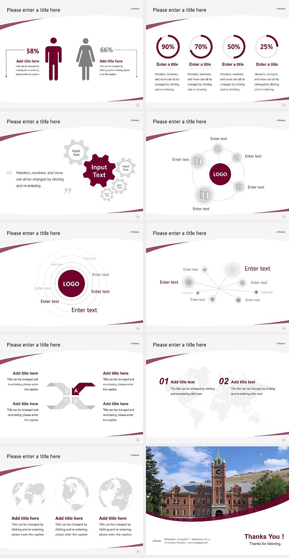University of Montana Course/Courseware Creation PPT Template4:3 ratio PPT effect preview image4