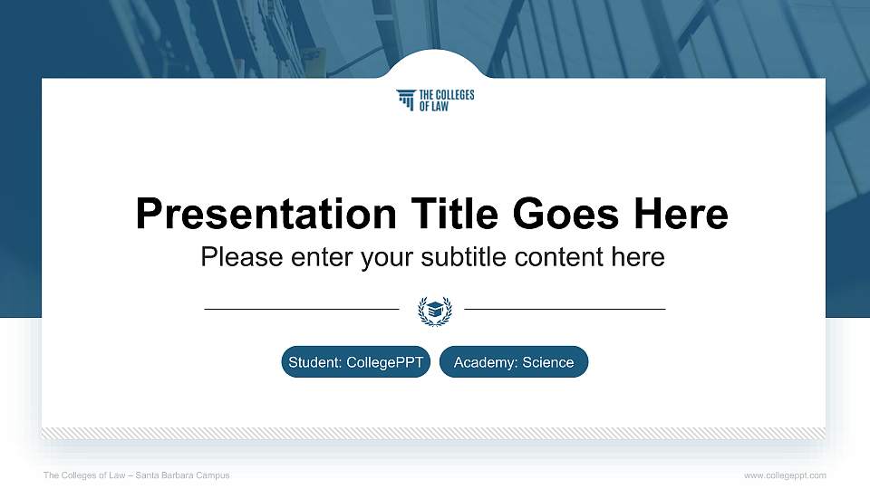 The Colleges of Law – Santa Barbara Campus National Scholarship Defense PPT Template16:9 ratio PPT effect preview image