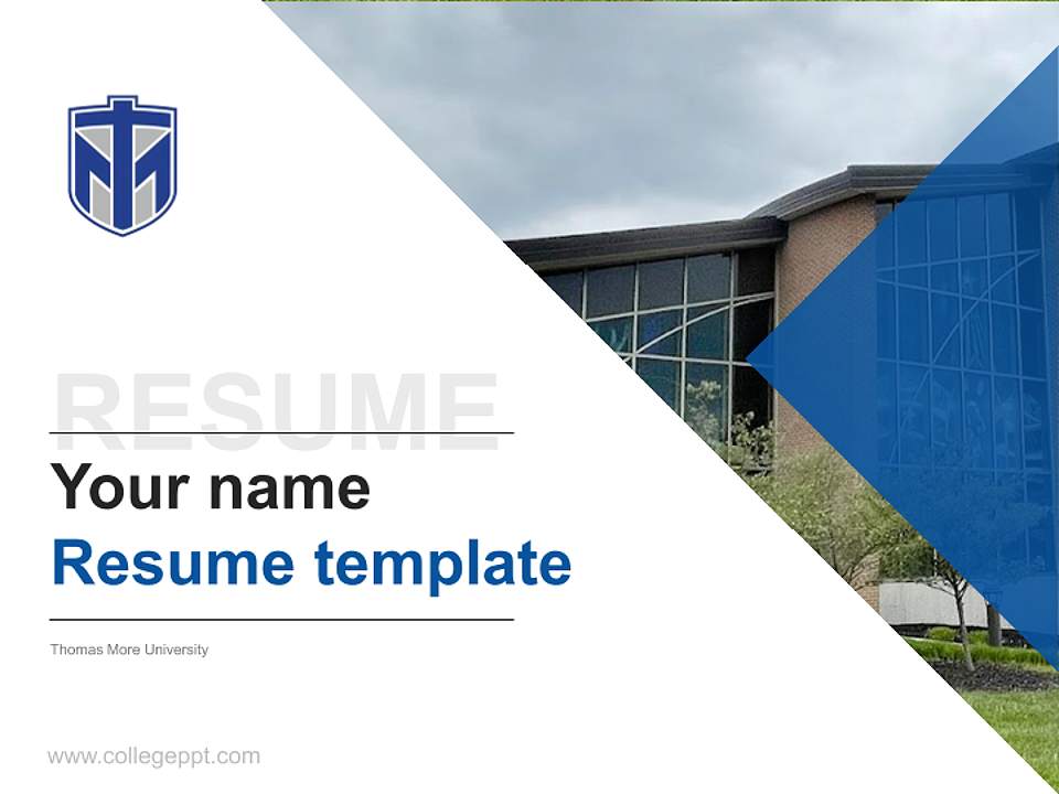 Thomas More University Resume PPT Template4:3 ratio PPT effect preview image5