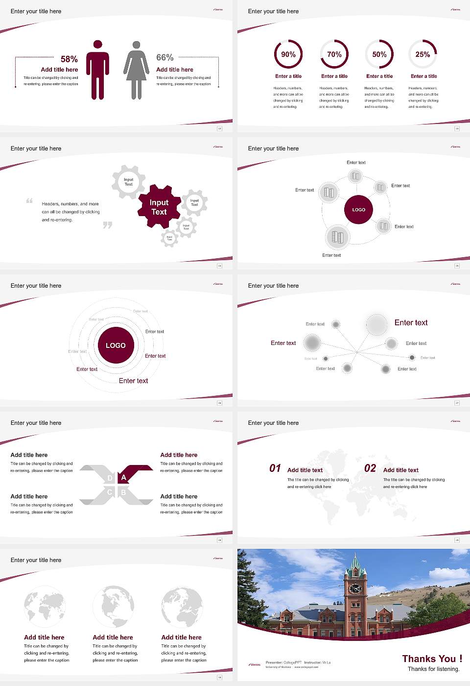 University of Montana Course/Courseware Creation PPT Template16:9 ratio PPT effect preview image4