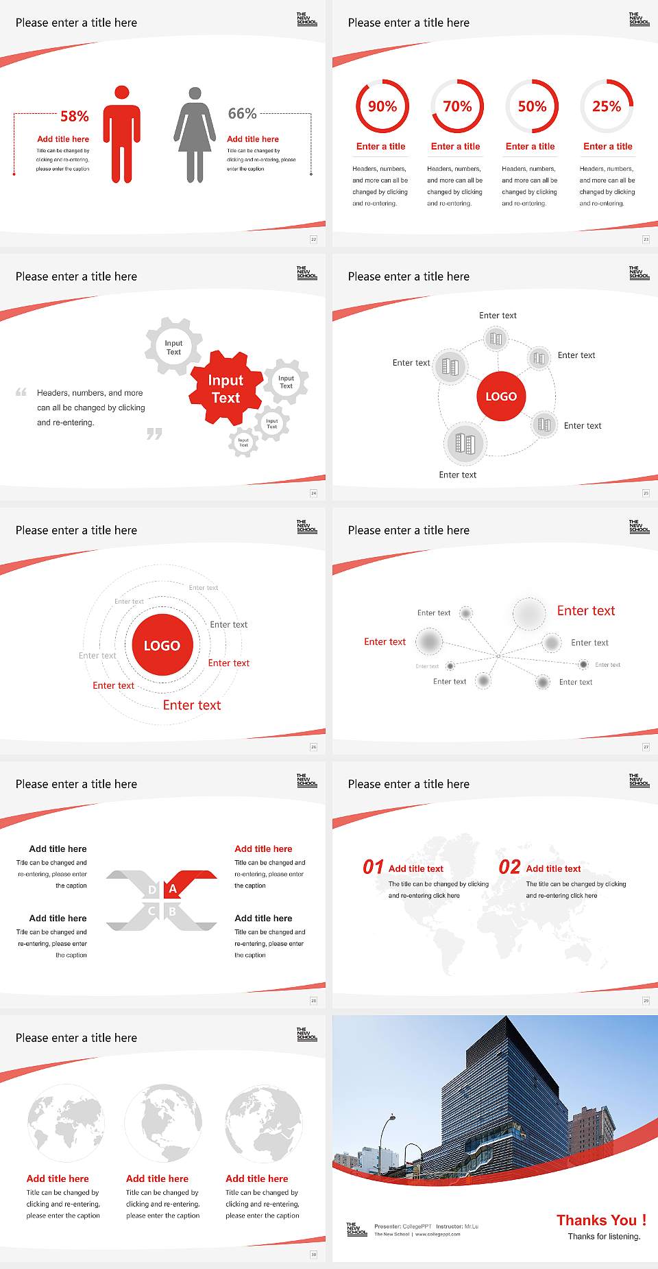 The New School Course/Courseware Creation PPT Template4:3 ratio PPT effect preview image4