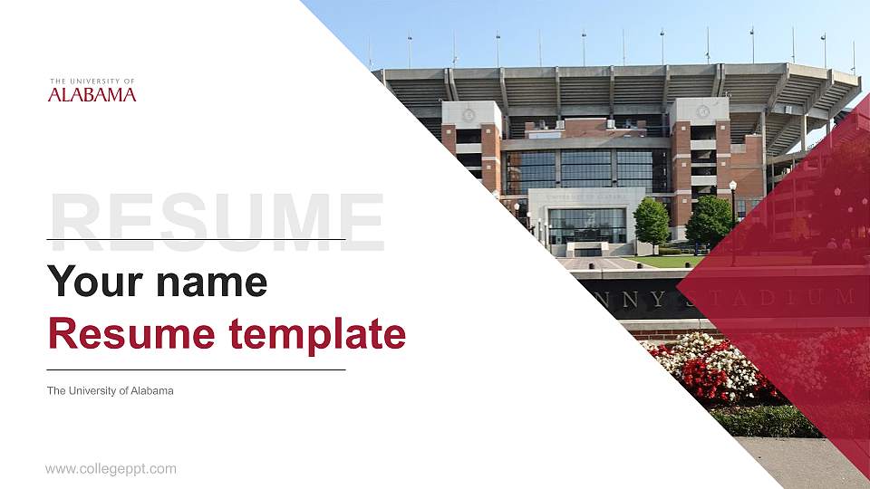 The University of Alabama Resume PPT Template16:9 ratio PPT effect preview image
