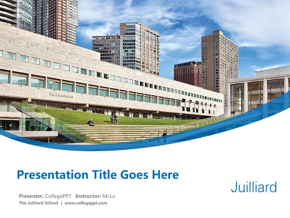 The Juilliard School Course/Courseware Creation PPT Template4:3 ratio PPT effect preview image5