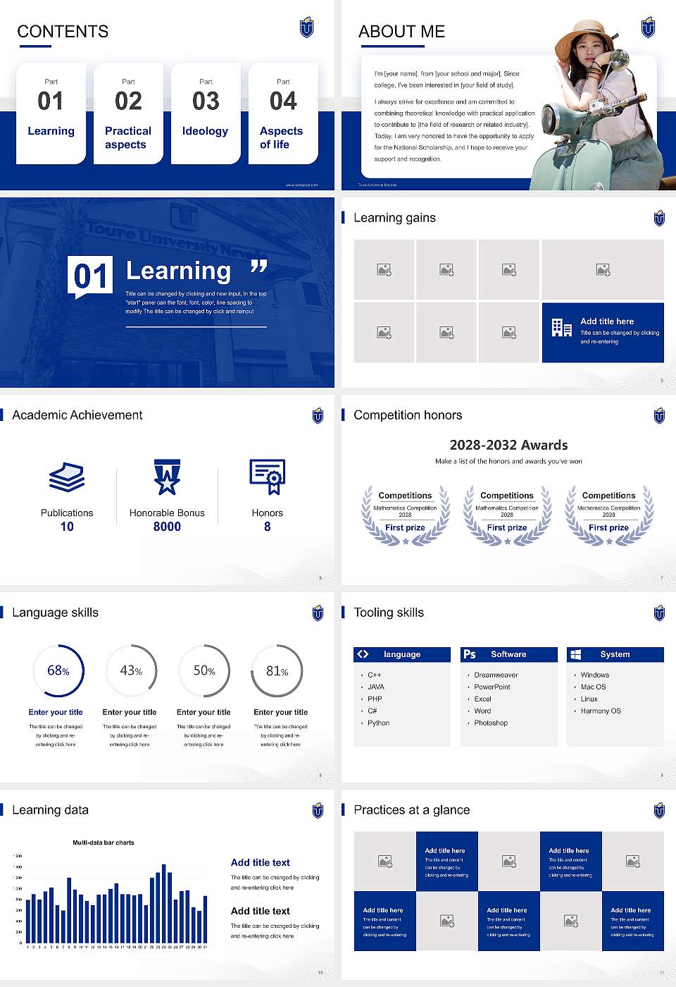 Touro University Nevada National Scholarship Defense PPT Template16:9 ratio PPT effect preview image2