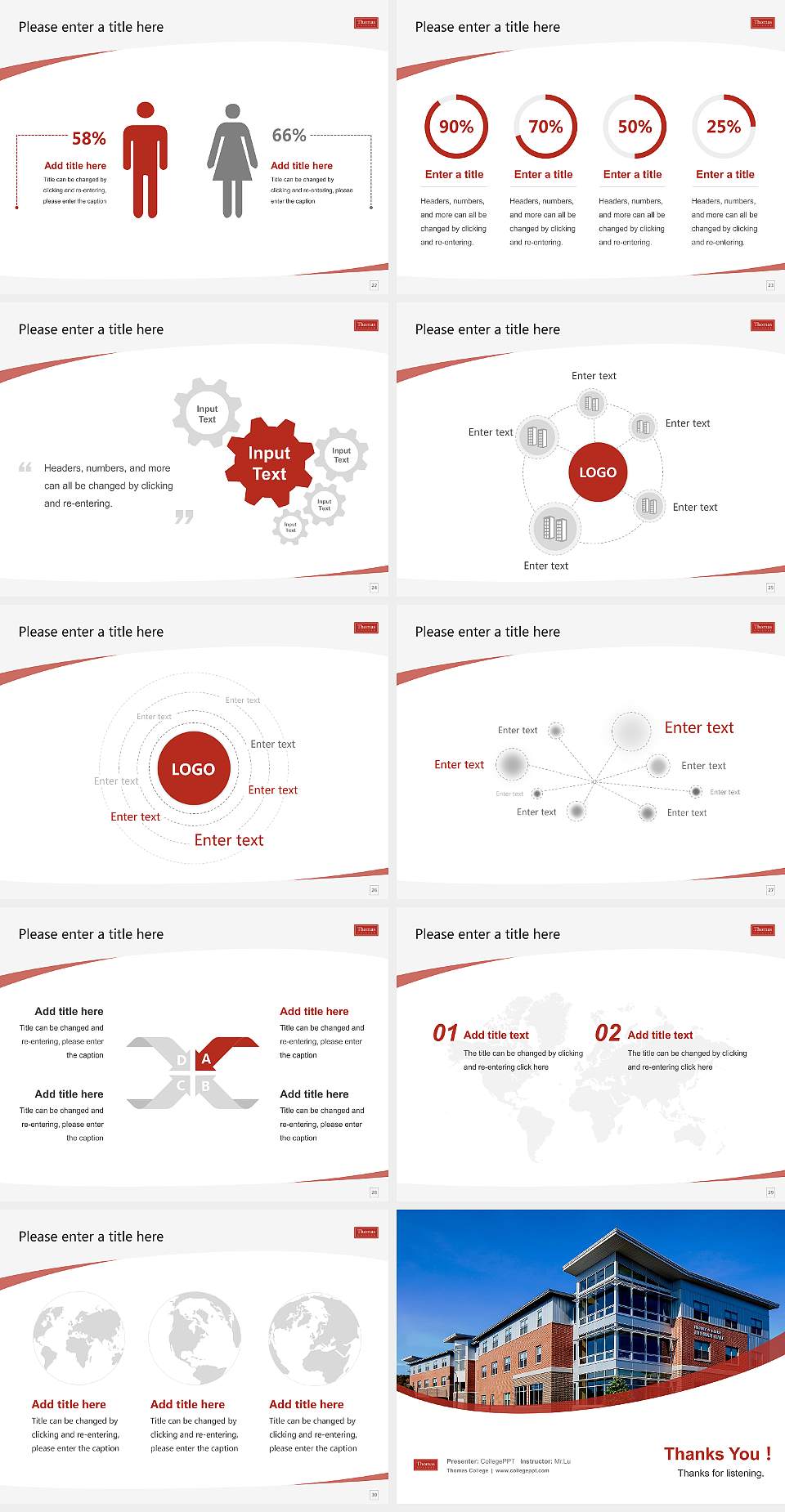 Thomas College Course/Courseware Creation PPT Template4:3 ratio PPT effect preview image4