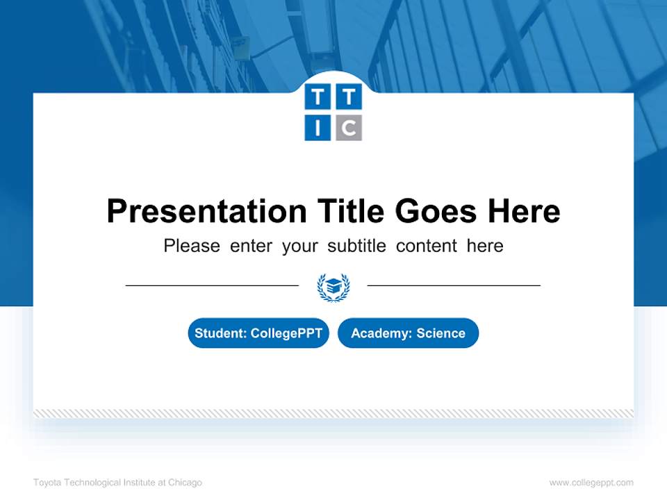 Toyota Technological Institute at Chicago National Scholarship Defense PPT Template4:3 ratio PPT effect preview image4