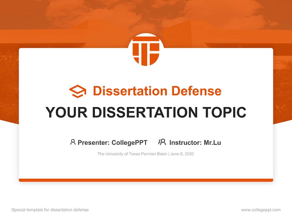 The University of Texas Permian Basin Graduation Thesis Defense PPT Template4:3 ratio PPT effect preview image7