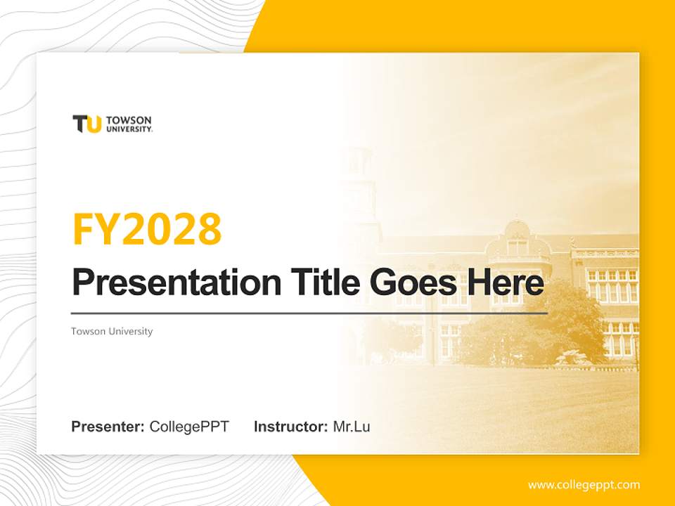 Towson University Academic Presentation/Research Findings Report PPT Template4:3 ratio PPT effect preview image5