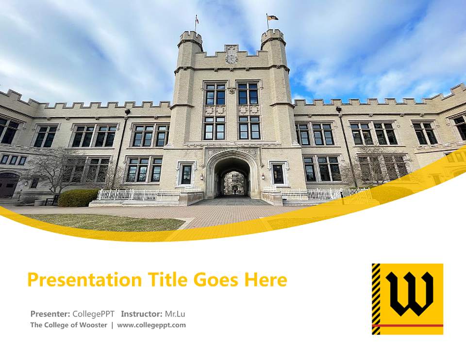 The College of Wooster Course/Courseware Creation PPT Template4:3 ratio PPT effect preview image5