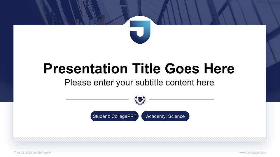 Thomas Jefferson University National Scholarship Defense PPT Template16:9 ratio PPT effect preview image