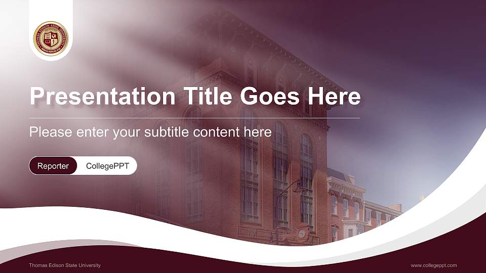 Thomas Edison State University Lecture Sharing and Networking Event PPT Template16:9 ratio PPT effect preview image