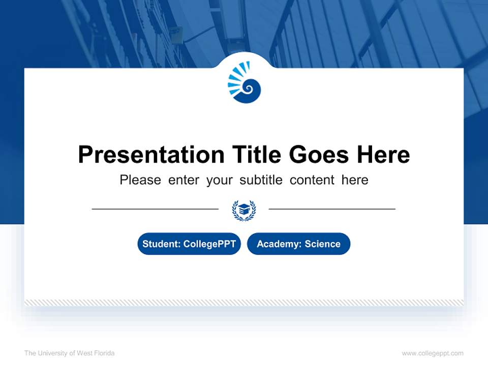 The University of West Florida National Scholarship Defense PPT Template4:3 ratio PPT effect preview image4