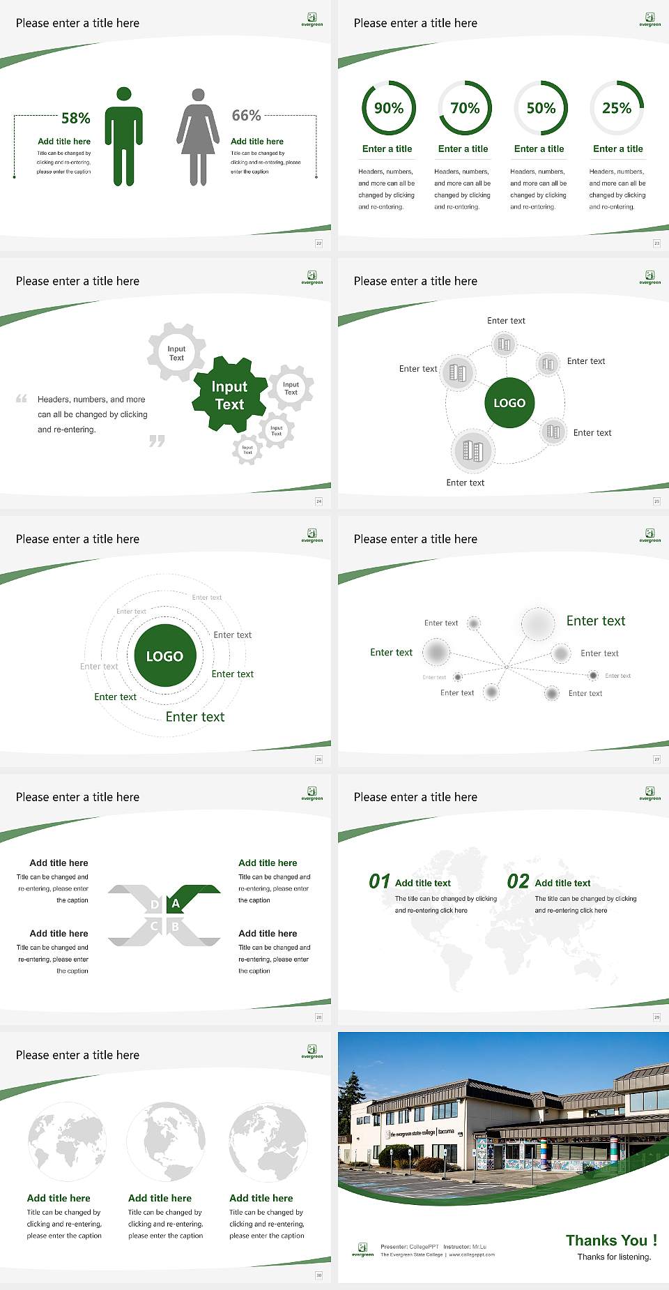The Evergreen State College Course/Courseware Creation PPT Template4:3 ratio PPT effect preview image4