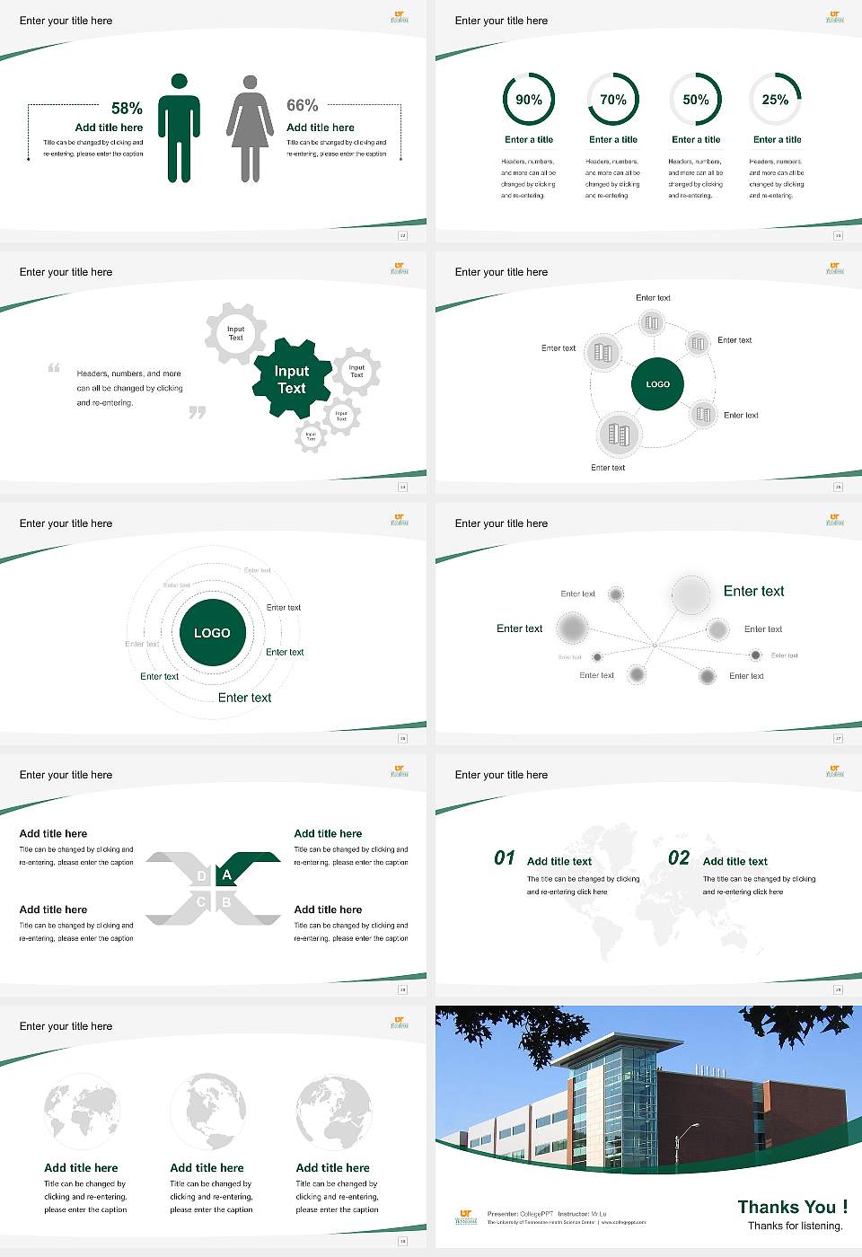 The University of Tennessee Health Science Center Course/Courseware Creation PPT Template16:9 ratio PPT effect preview image4