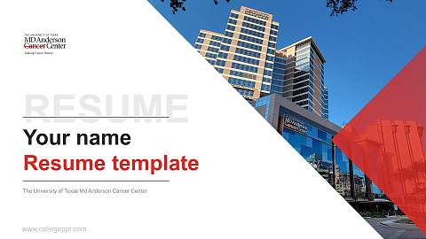 The University of Texas Md Anderson Cancer Center Resume PPT Template