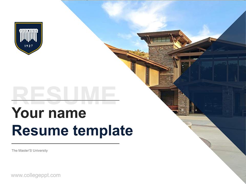 The Master’S University Resume PPT Template4:3 ratio PPT effect preview image5