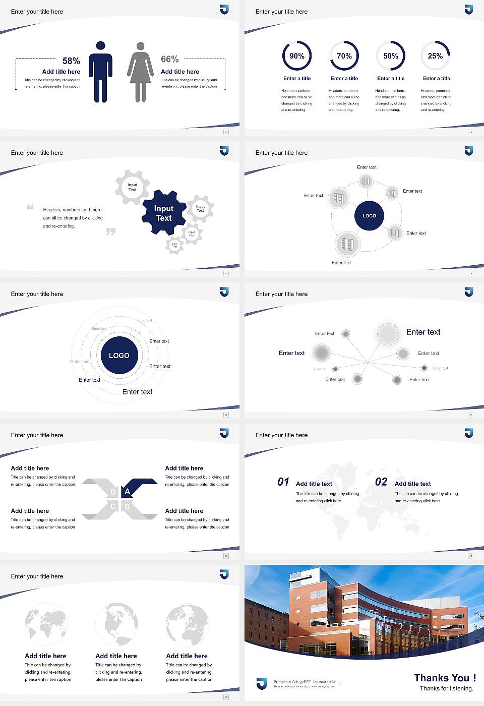 Thomas Jefferson University Course/Courseware Creation PPT Template16:9 ratio PPT effect preview image4