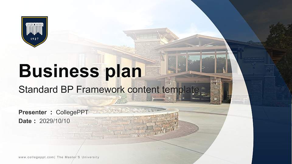 The Master’S University Competition/Entrepreneurship Contest PPT Template16:9 ratio PPT effect preview image