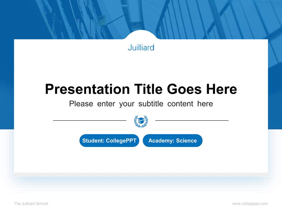 The Juilliard School National Scholarship Defense PPT Template4:3 ratio PPT effect preview image4