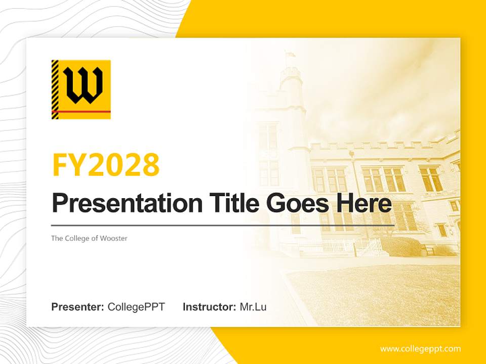 The College of Wooster Academic Presentation/Research Findings Report PPT Template4:3 ratio PPT effect preview image5