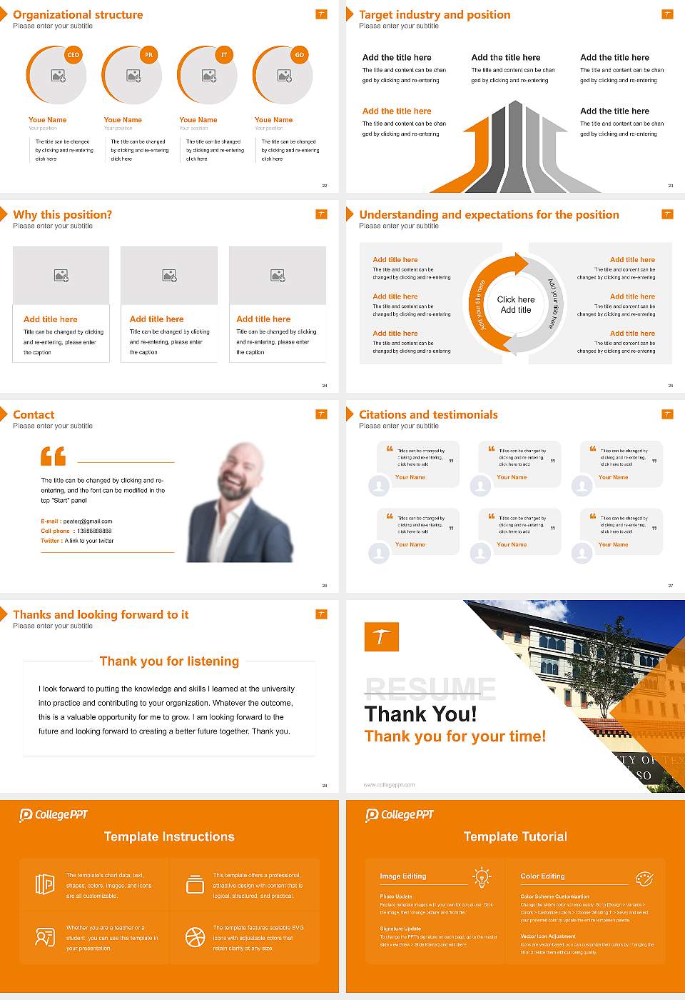 The University of Texas at El Paso Resume PPT Template16:9 ratio PPT effect preview image4