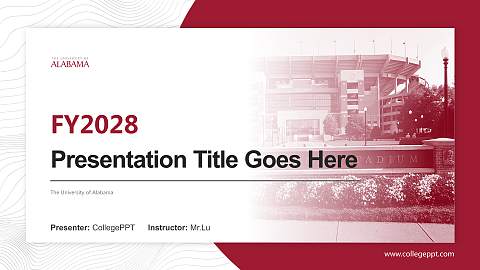 The University of Alabama Academic Presentation/Research Findings Report PPT Template