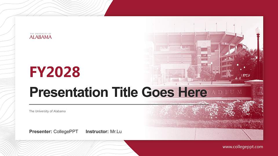 The University of Alabama Academic Presentation/Research Findings Report PPT Template16:9 ratio PPT effect preview image1
