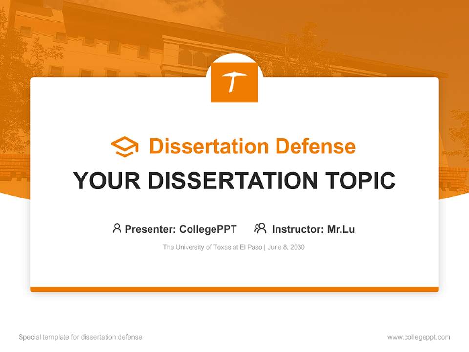 The University of Texas at El Paso Graduation Thesis Defense PPT Template4:3 ratio PPT effect preview image7